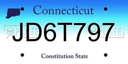 JD6T797 Connecticut License Plate