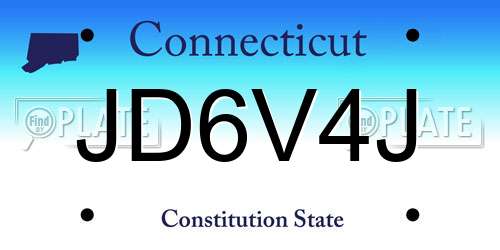 JD6V4J Connecticut License Plate