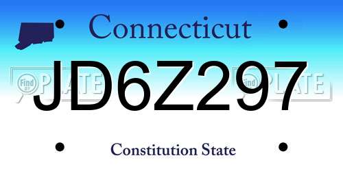 JD6Z297 Connecticut License Plate