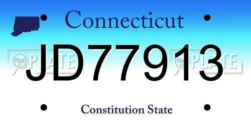 JD77913 Connecticut License Plate