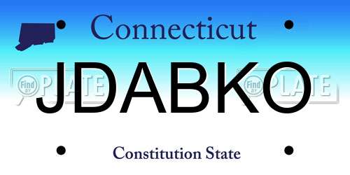 JDABKO Connecticut License Plate