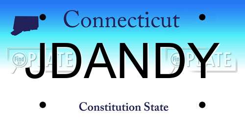 JDANDY Connecticut License Plate