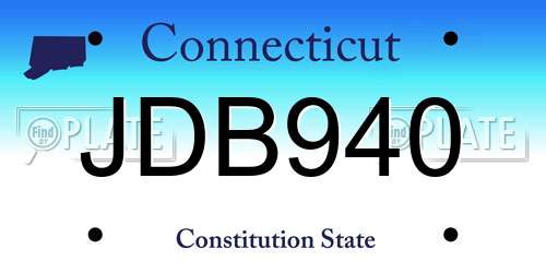 JDB940 Connecticut License Plate