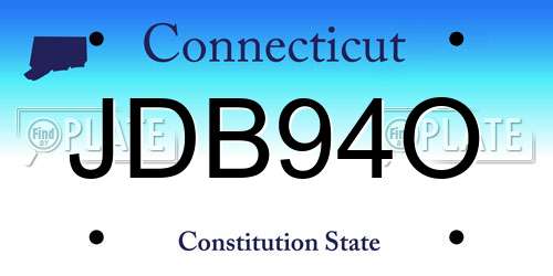 JDB94O Connecticut License Plate