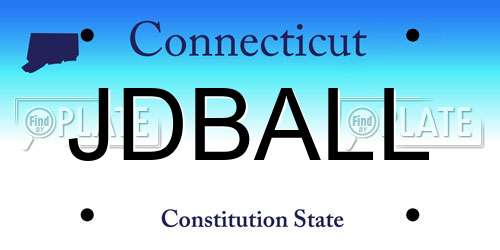 JDBALL Connecticut License Plate