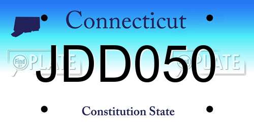 JDD050 Connecticut License Plate