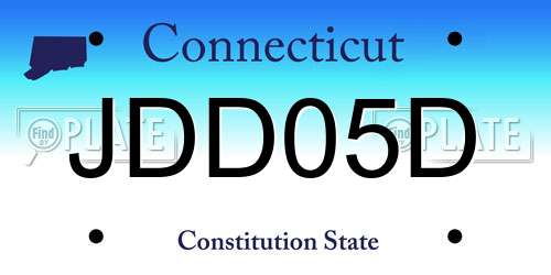 JDD05D Connecticut License Plate