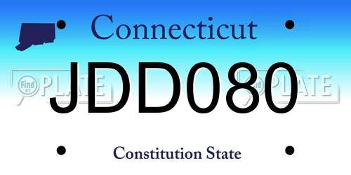 JDD080 Connecticut License Plate