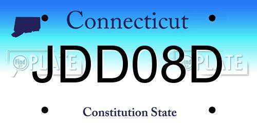 JDD08D Connecticut License Plate