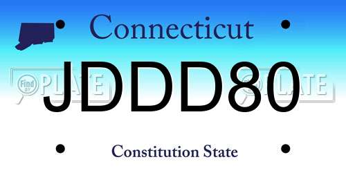 JDDD80 Connecticut License Plate