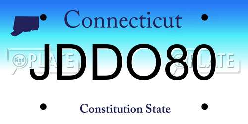 JDDO80 Connecticut License Plate