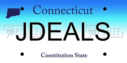 JDEALS Connecticut License Plate