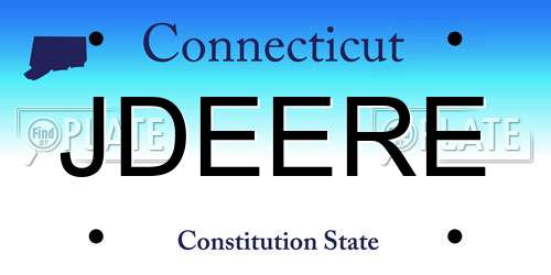 JDEERE Connecticut License Plate