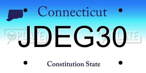 JDEG30 Connecticut License Plate