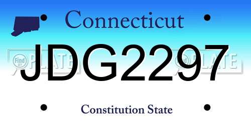 JDG2297 Connecticut License Plate