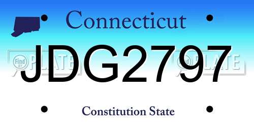 JDG2797 Connecticut License Plate