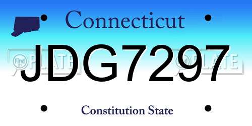 JDG7297 Connecticut License Plate