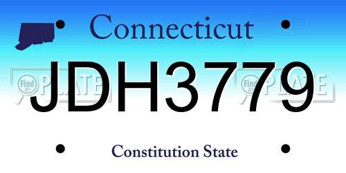 JDH3779 Connecticut License Plate