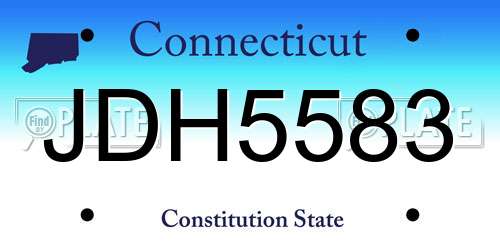 JDH5583 Connecticut License Plate