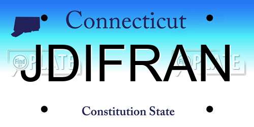 JDIFRAN Connecticut License Plate