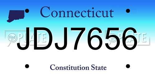 JDJ7656 Connecticut License Plate
