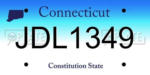 JDL1349 Connecticut License Plate