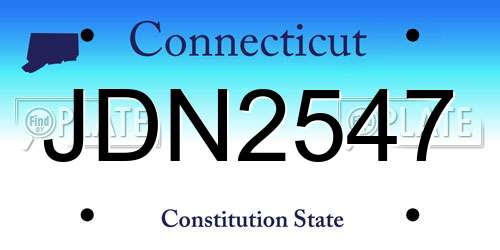 JDN2547 Connecticut License Plate