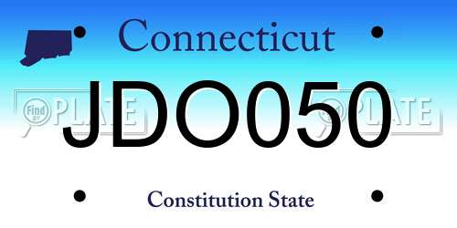 JDO050 Connecticut License Plate