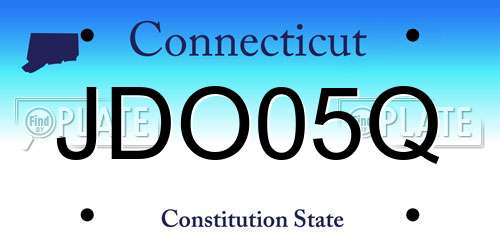 JDO05Q Connecticut License Plate