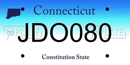 JDO080 Connecticut License Plate