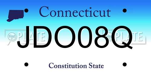 JDO08Q Connecticut License Plate