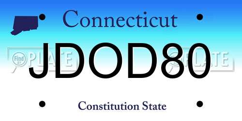 JDOD80 Connecticut License Plate