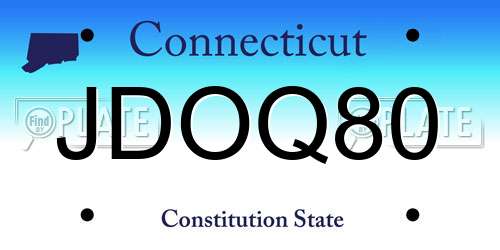 JDOQ80 Connecticut License Plate