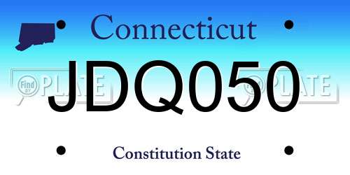 JDQ050 Connecticut License Plate