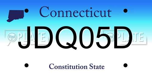 JDQ05D Connecticut License Plate
