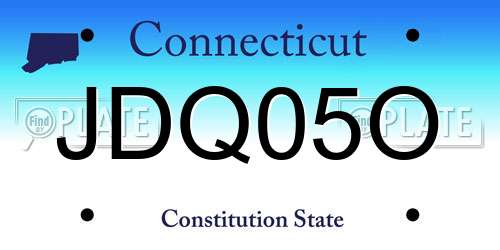JDQ05O Connecticut License Plate