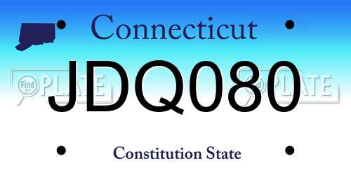 JDQ080 Connecticut License Plate