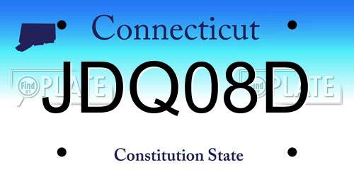 JDQ08D Connecticut License Plate