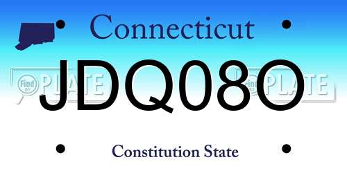 JDQ08O Connecticut License Plate