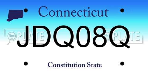 JDQ08Q Connecticut License Plate