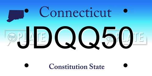 JDQQ50 Connecticut License Plate