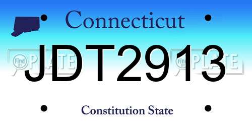 JDT2913 Connecticut License Plate