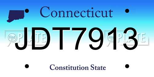 JDT7913 Connecticut License Plate