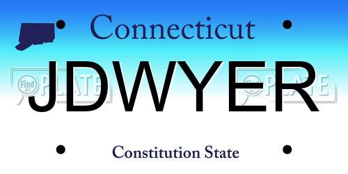 JDWYER Connecticut License Plate