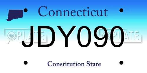 JDY090 Connecticut License Plate