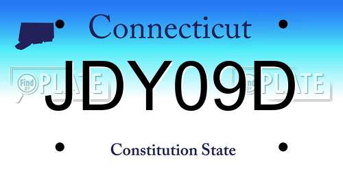JDY09D Connecticut License Plate