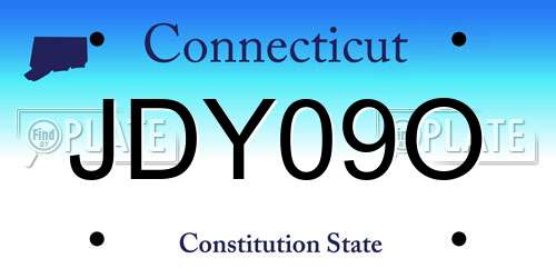 JDY09O Connecticut License Plate