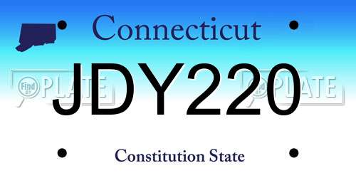 JDY220 Connecticut License Plate