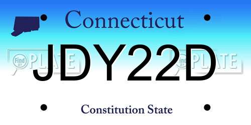 JDY22D Connecticut License Plate
