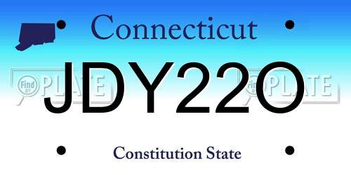 JDY22O Connecticut License Plate